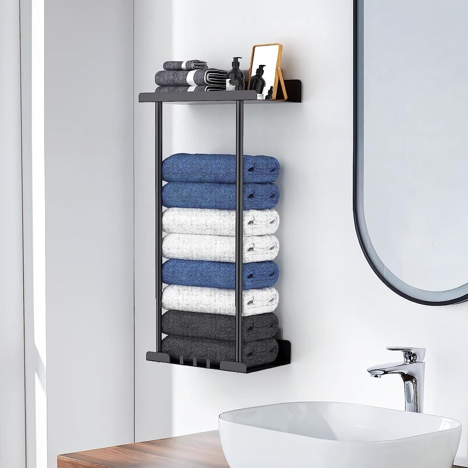 منظم فوط راسي بانيوكس متعدد الاستخدامات استانلس 304 اسود