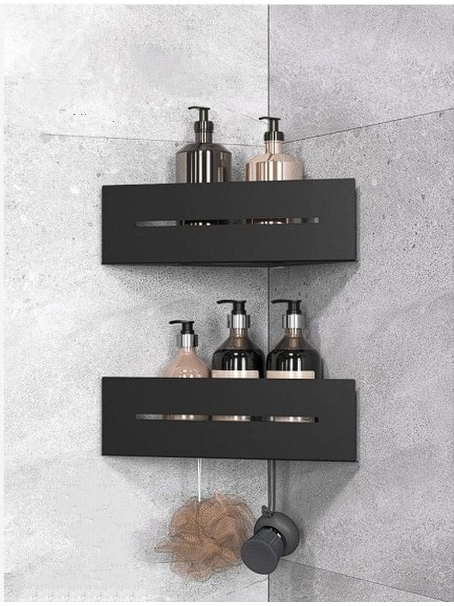 طقم ركنه بانيوكس 2 قطعه استانلس 304 اسود