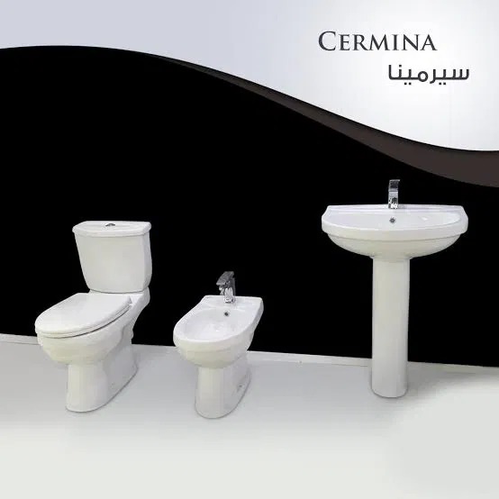 طقم حمام سيرمينا من بليزا ابيض بدون بيدية
حوض 60سم + عمود + قاعدة فرنجي كاملة + سديلي سوفت كلوز