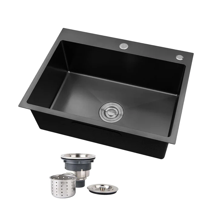  حوض مطبخ هاند ميد استانلس ستيل 
 مقاس 45 × 75سم