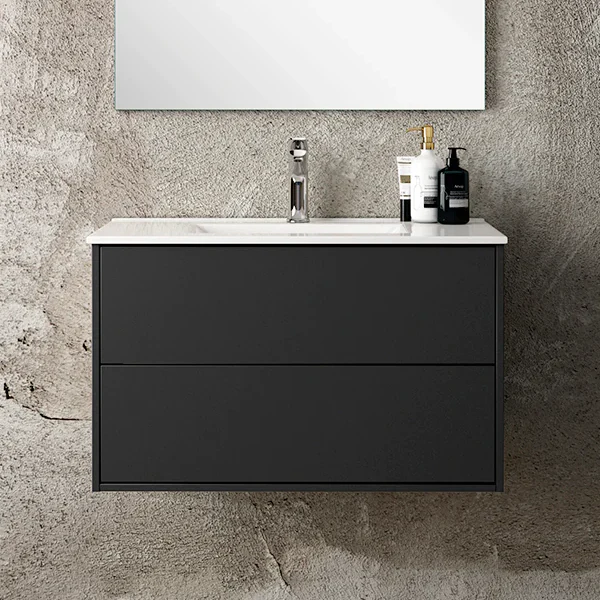 وحدة حوض غسيل فينتي نوار 80 سم مع حوض - أسود مطفي