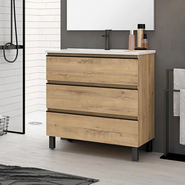 حوض فاتيلا أرضي بطول 60 سم بمقابض سوداء غير لامعة - أوك أوستيبو